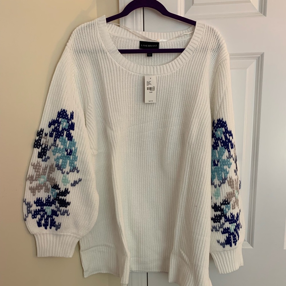White Lane Bryant Cable Knit Sweater Size 26/28
